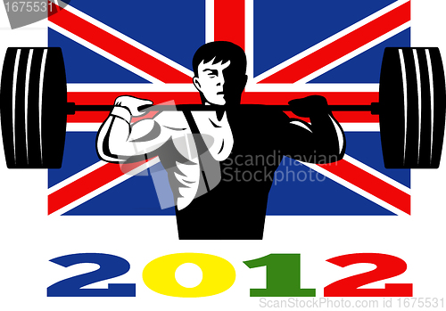 Image of Games 2012 Weightlifting Retro British Flag