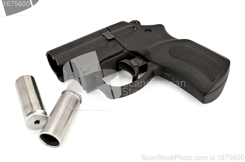 Image of Traumatic pistol with ammunition