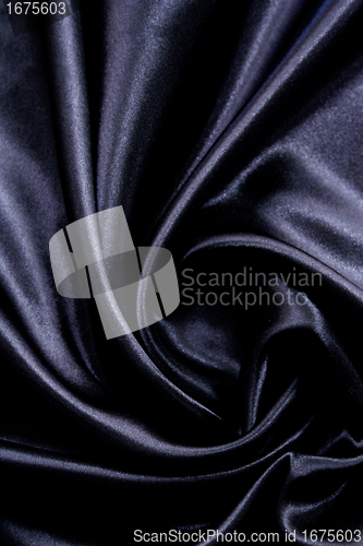 Image of Smooth elegant black silk can use as background 