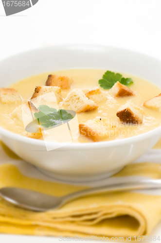 Image of leek, potato and celery soup