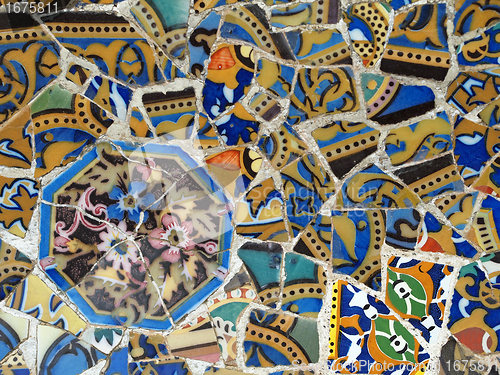 Image of Gaudi Mosaic Tiles - Barcelona, Spain