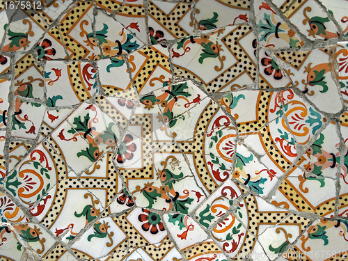 Image of Gaudi Mosaic Tiles - Barcelona, Spain