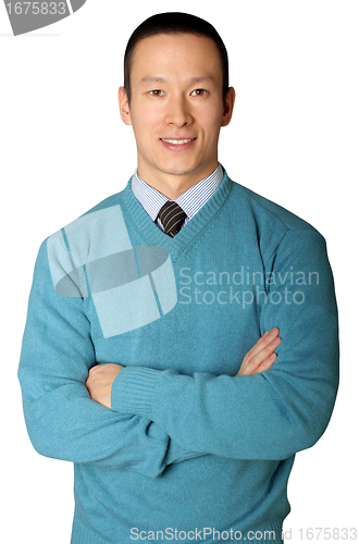 Image of young businessman smiles