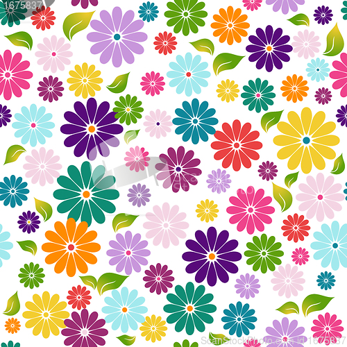 Image of Seamless white floral pattern