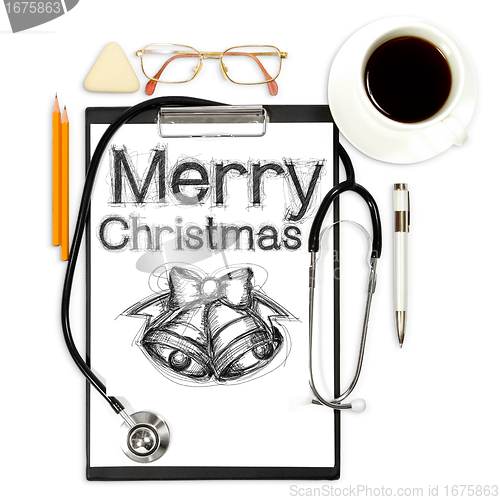 Image of abstract medical background with with xmas