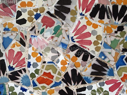 Image of Gaudi Mosaic Tiles - Barcelona, Spain