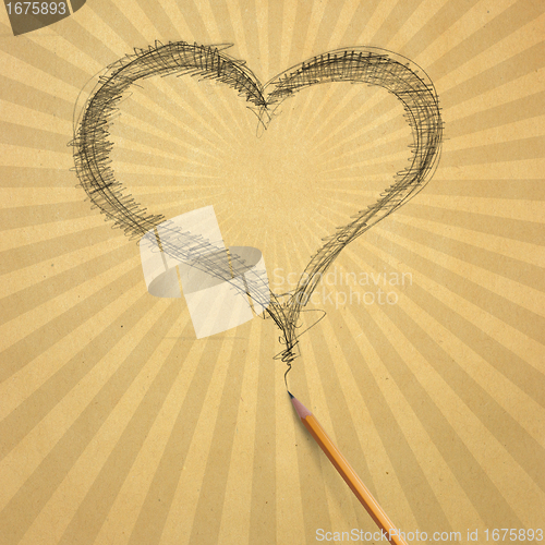 Image of beige old paper with heart