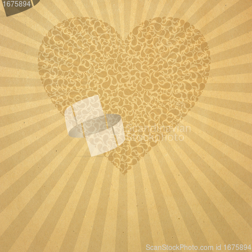 Image of beige old paper with heart