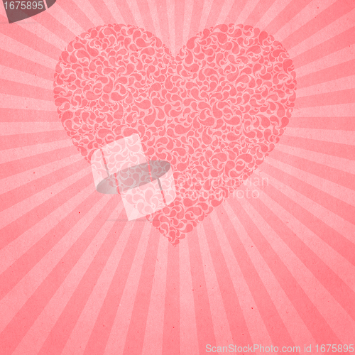 Image of beige old paper with heart