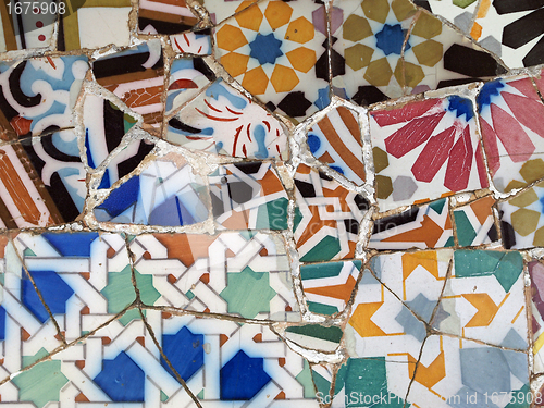 Image of Gaudi Mosaic Tiles - Barcelona, Spain