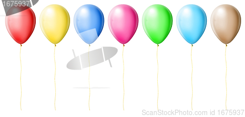 Image of Colour balloons isolated on white background