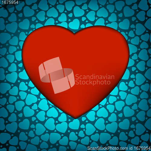 Image of Love vector made from blue hearts. EPS 8