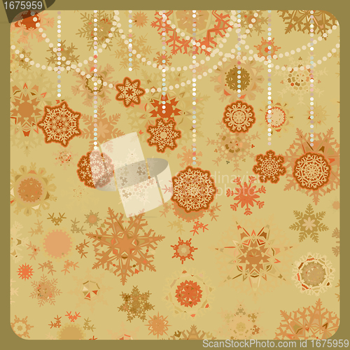 Image of Colorful retro snowflake pattern. EPS 8
