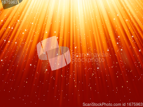 Image of Snowflakes stars descending path of light. EPS 8