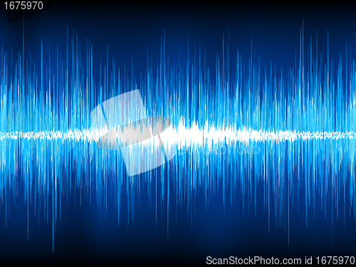 Image of Sound waves oscillating on black. EPS 8