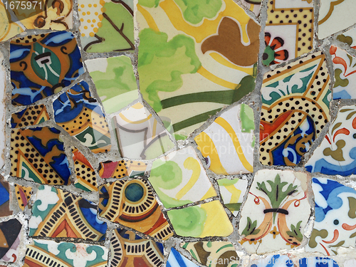 Image of Gaudi Mosaic Tiles - Barcelona, Spain