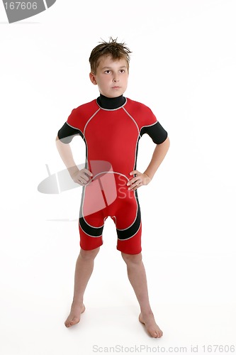 Image of Child wearing a wetsuit