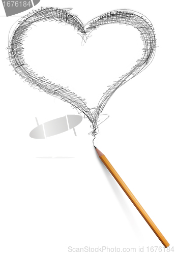 Image of heart and pencil