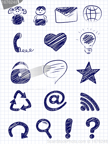 Image of Hand drawn internet and web icons