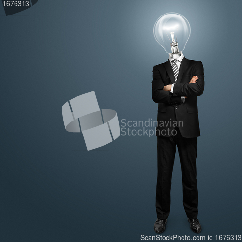 Image of lamp head businessman