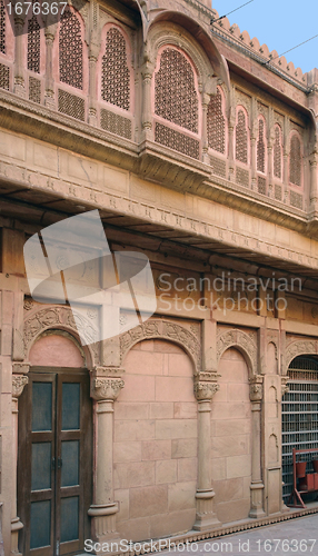 Image of detail of a house in Bikaner