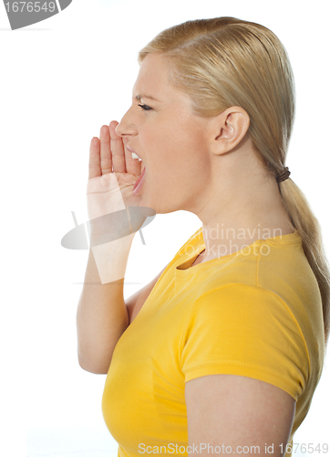 Image of Side view of shouting teenager