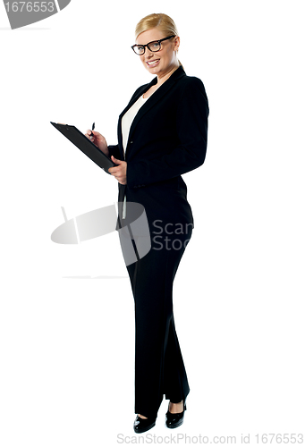 Image of Businesswoman with a clipboard