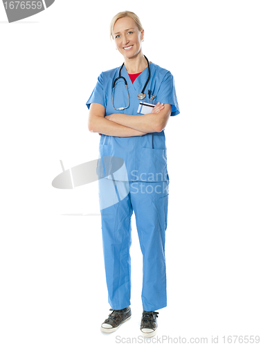 Image of Aged medical professional with stethoscope