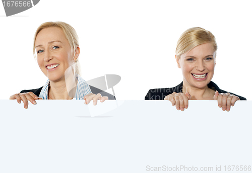 Image of Portrait of smiling corporate women