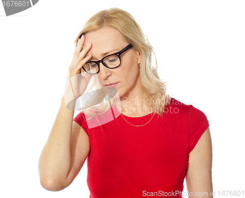 Image of Frustrated pretty caucasian woman