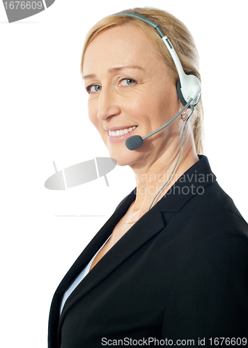 Image of Closeup of a senior telemarker woman