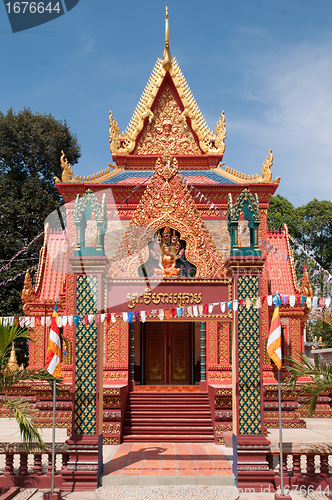 Image of Richly ornamented temple building in Cambodia