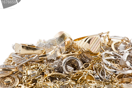 Image of Gold jewelry on a white background