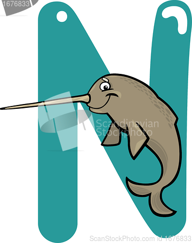 Image of N for narwhal