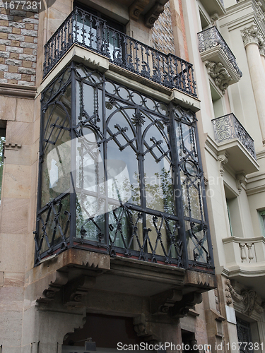 Image of Enclosed balcony, Barcelona center, Spain.