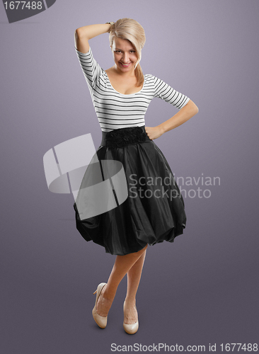 Image of european woman looking on camera
