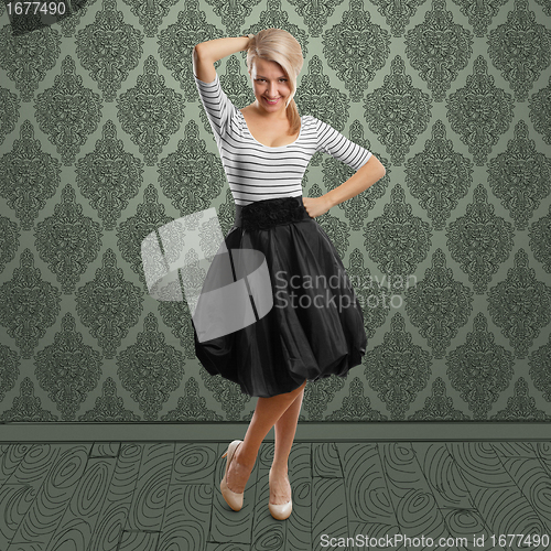 Image of european woman looking on camera