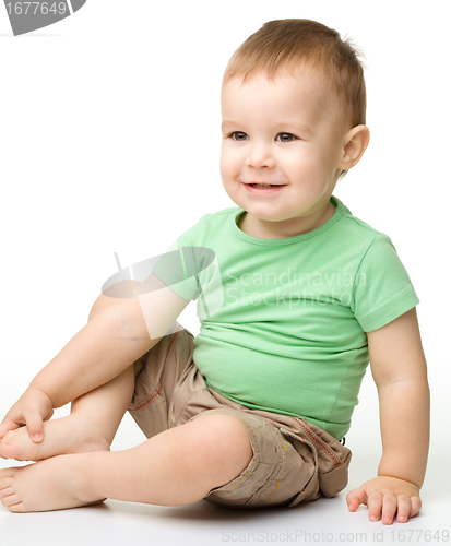 Image of Portrait of a cute cheerful little boy