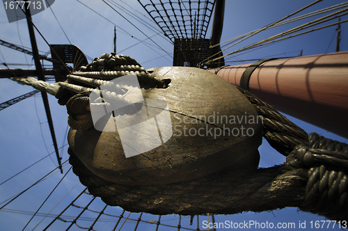 Image of Pulley on tall ship