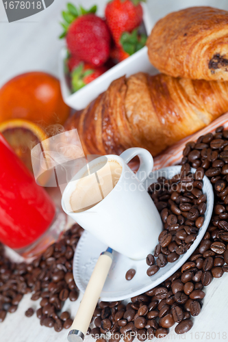 Image of Coffee and croissant