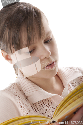 Image of Portrait of a girl reading