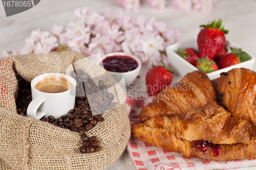 Image of Coffee and croissant