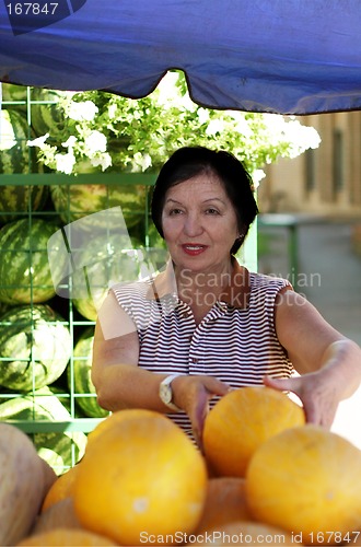 Image of Mature woman at the marketplace