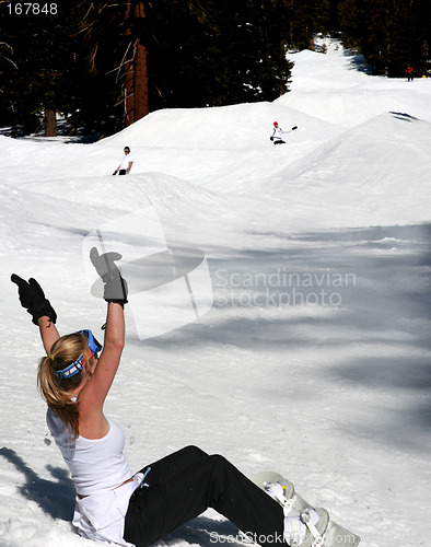 Image of Fun snowboarding