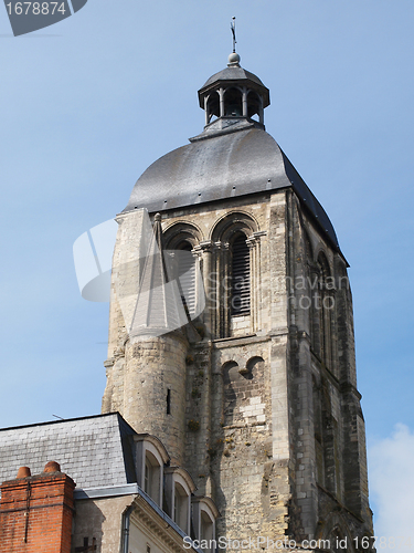 Image of Clock tower, Saint MArtin basilica, Tours, France.