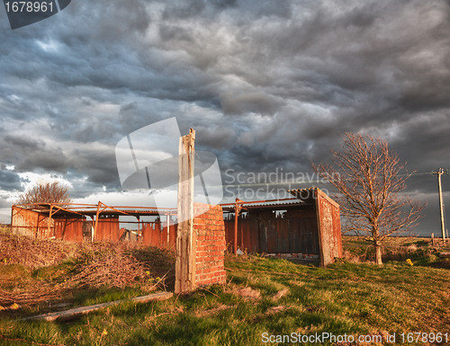 Image of Deserted barn in storm