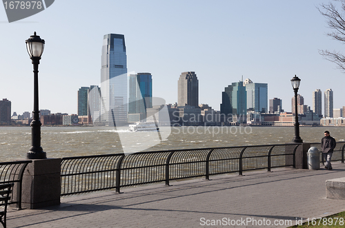 Image of Windy day on Manhattan riverfront