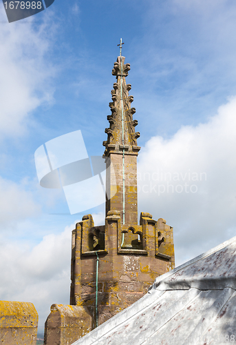 Image of Carved spire on tower of Ludlow parish church