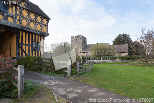 Image of Stokesay Castle in Shropshire on cloudy day