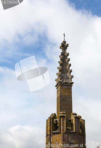 Image of Carved spire on tower of Ludlow parish church